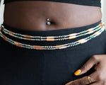 Load image into Gallery viewer, Sage Green, Beige, and Silver Waistbeads
