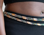 Load image into Gallery viewer, Sage Green, Beige, and Silver Waistbeads
