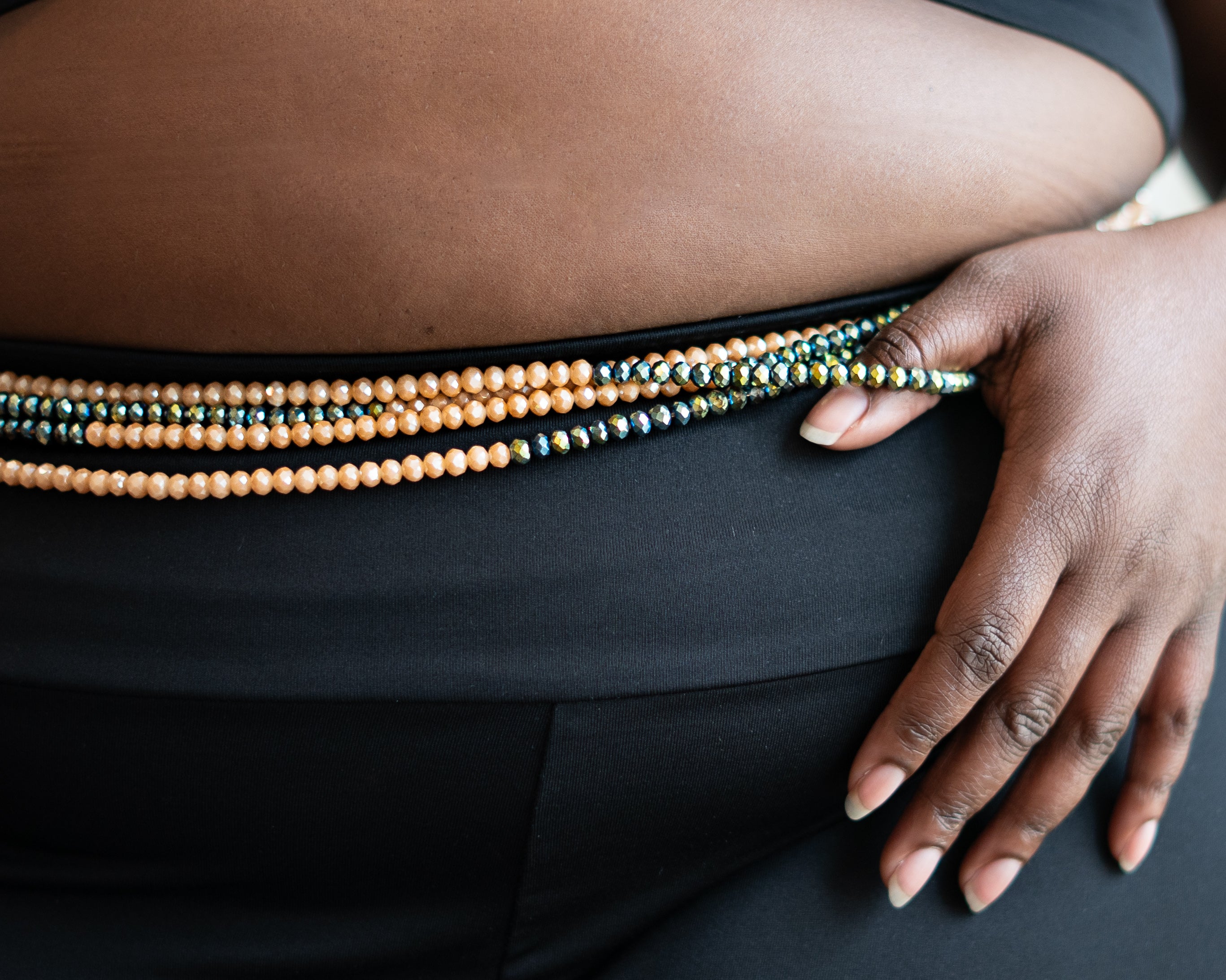 Sage Green and Beige Waistbeads