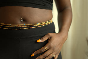 Gold and Multicolor Waistbeads
