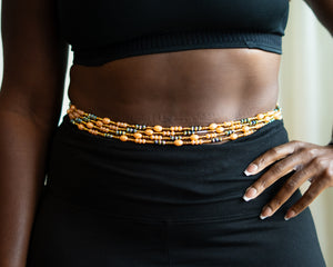 Sage Green and Gold Waistbeads