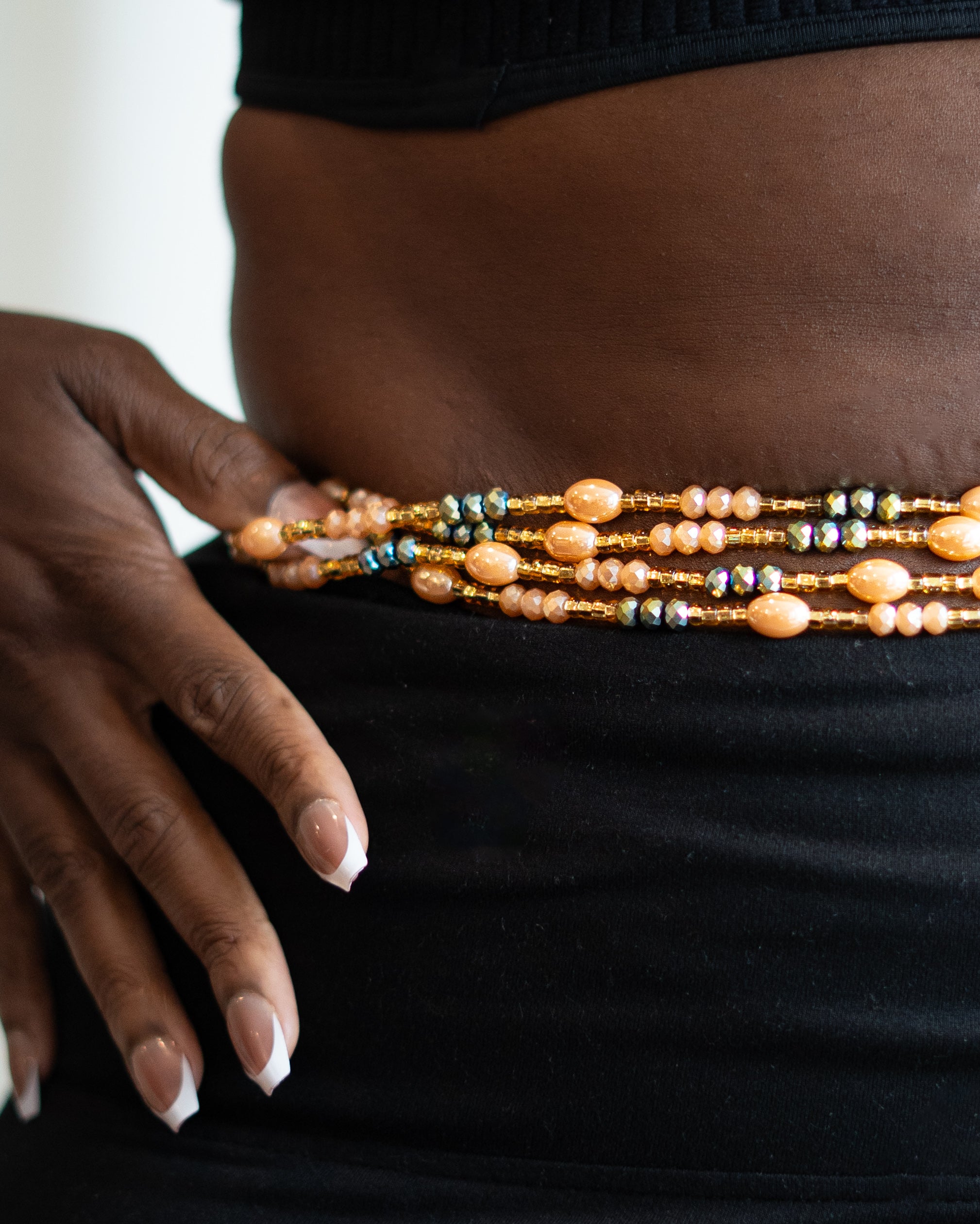 Sage Green and Gold Waistbeads