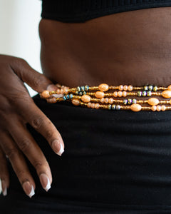 Sage Green and Gold Waistbeads