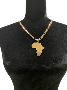 14K Gold Plated Africa Necklace
