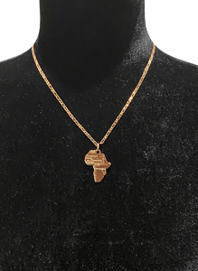 14K Gold Plated Africa Necklace